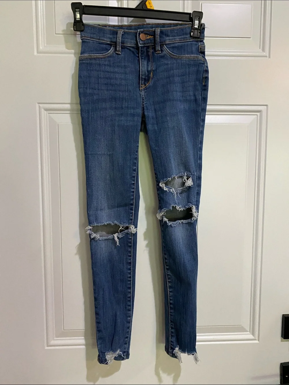 Old Navy Medium Blue Ripped Skinny Jeans